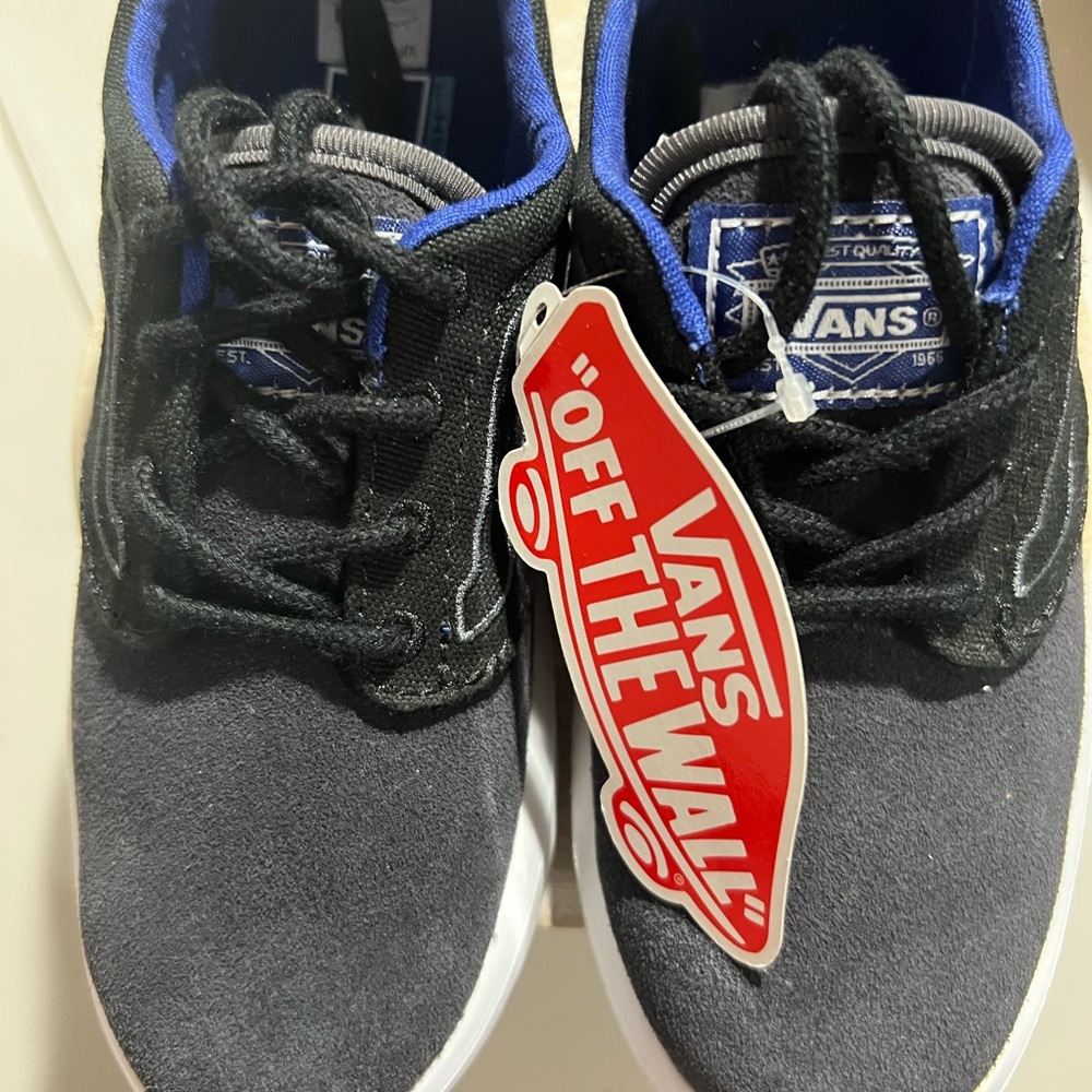Vans Kids Black and Blue Sneakers